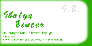 ibolya binter business card